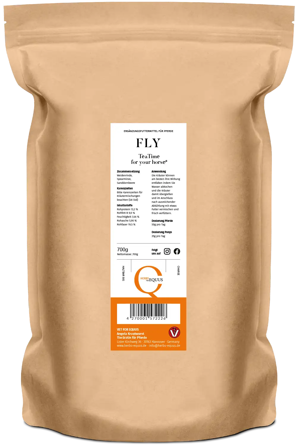 FLY Rückseite mit Zutaten und Fütterungsempfehlung
